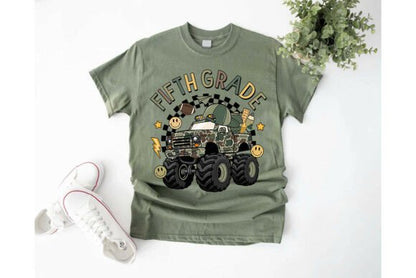 CAMO MONSTER TRUCK - FIRST DAY OF SCHOOL - BACK TO SCHOOL