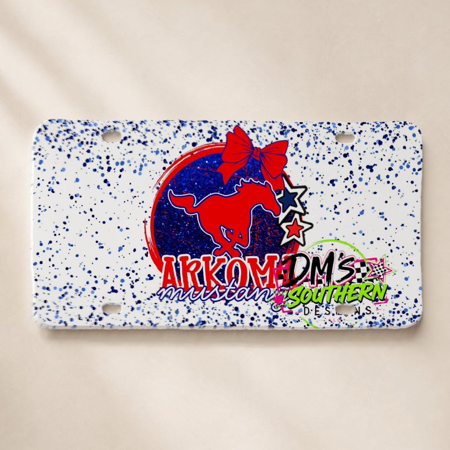 ARKOMA MUSTANGS GLITTER MASCOT OKLAHOMA