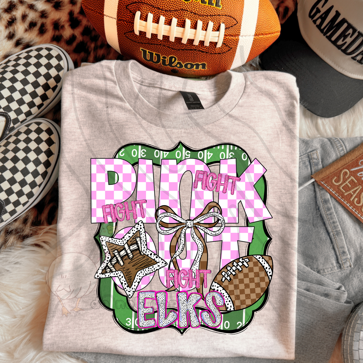 FIGHT FIGHT FIGHT PINK OUT MASCOTS SCHOOL SPIRIT