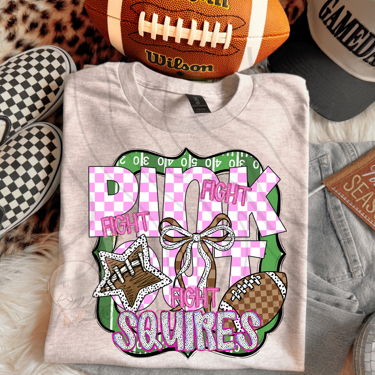 FIGHT FIGHT FIGHT PINK OUT MASCOTS SCHOOL SPIRIT