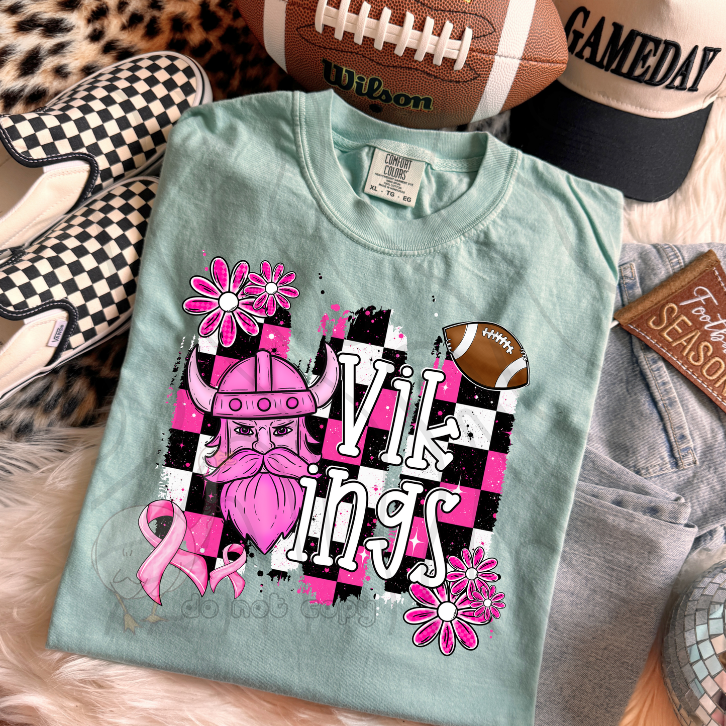 PINK CHECKERED MASCOTS SCHOOL SPIRIT