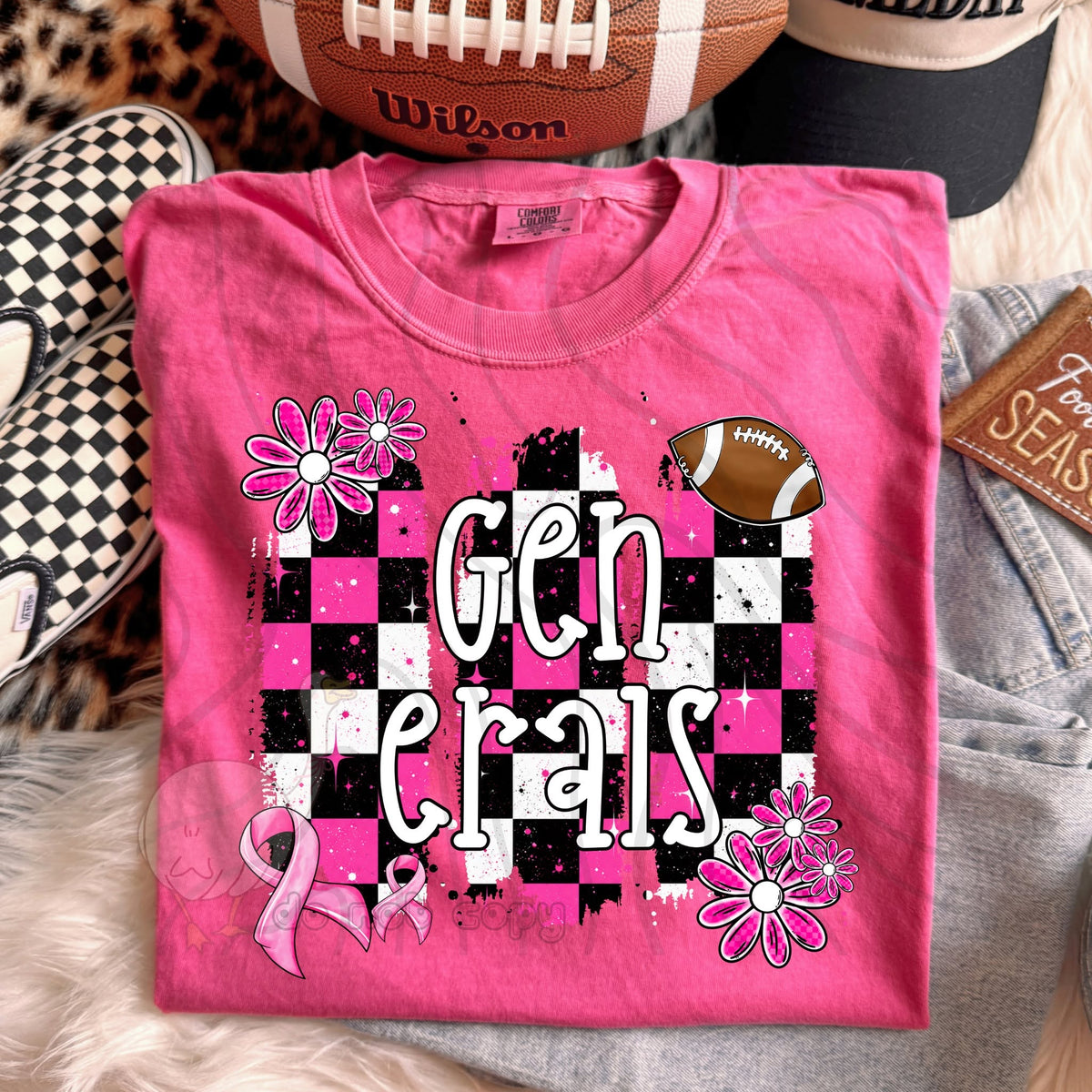 PINK CHECKERED MASCOTS SCHOOL SPIRIT