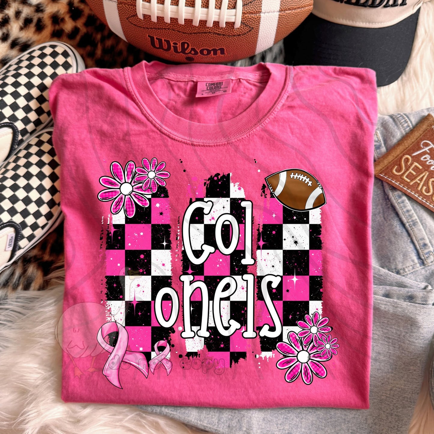 PINK CHECKERED MASCOTS SCHOOL SPIRIT