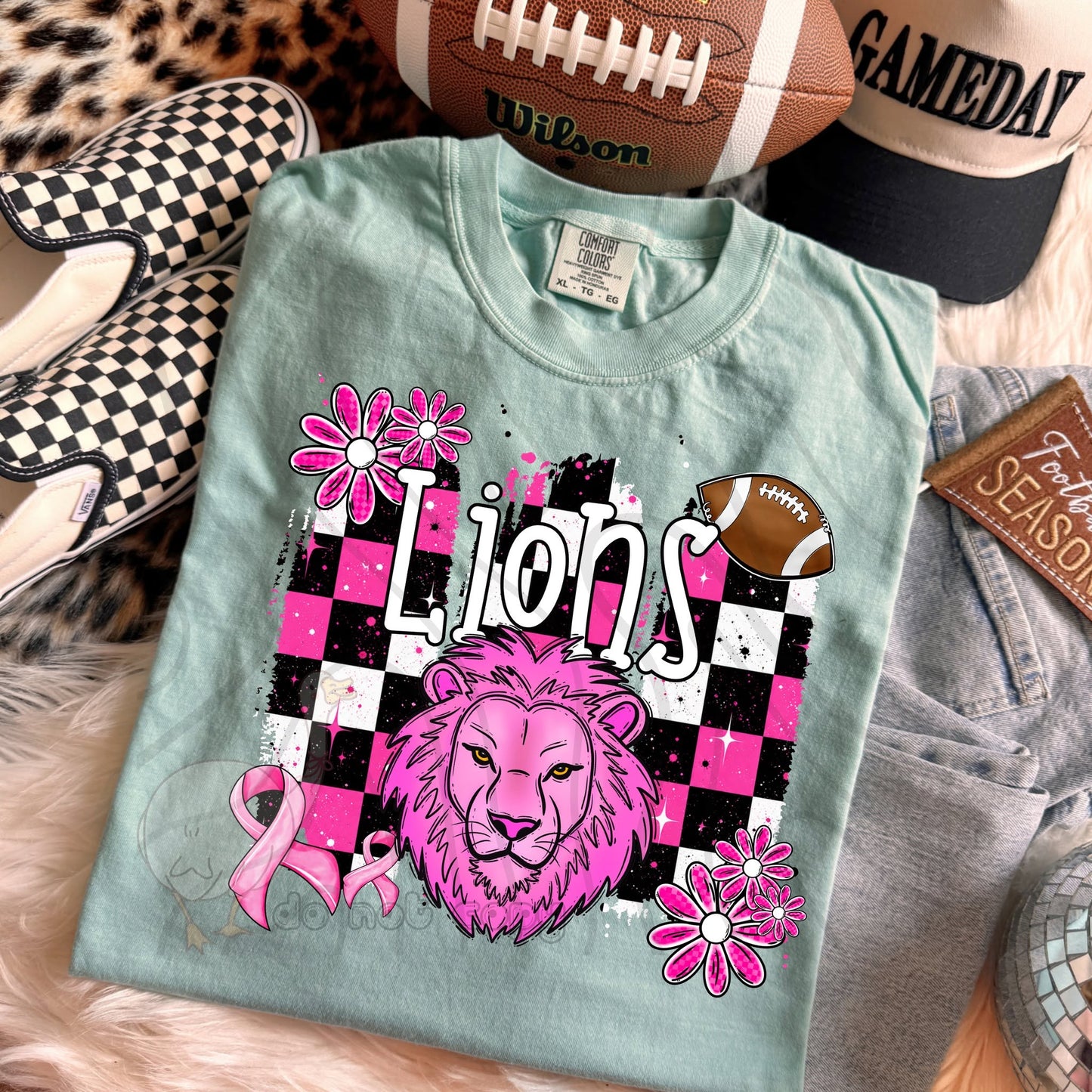 PINK CHECKERED MASCOTS SCHOOL SPIRIT