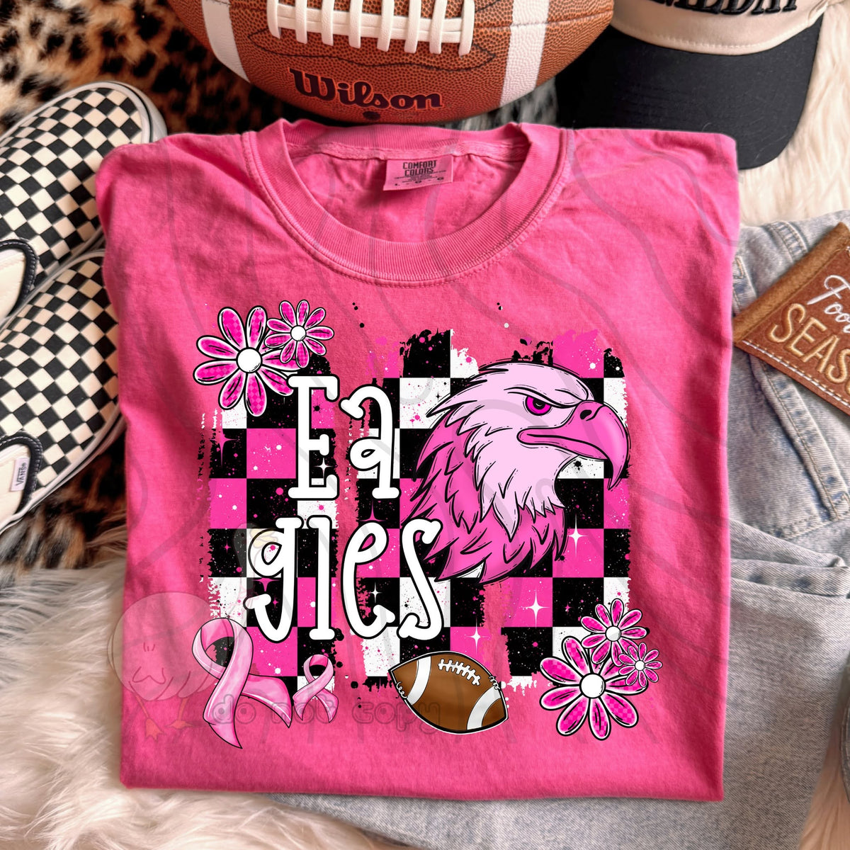 PINK CHECKERED MASCOTS SCHOOL SPIRIT