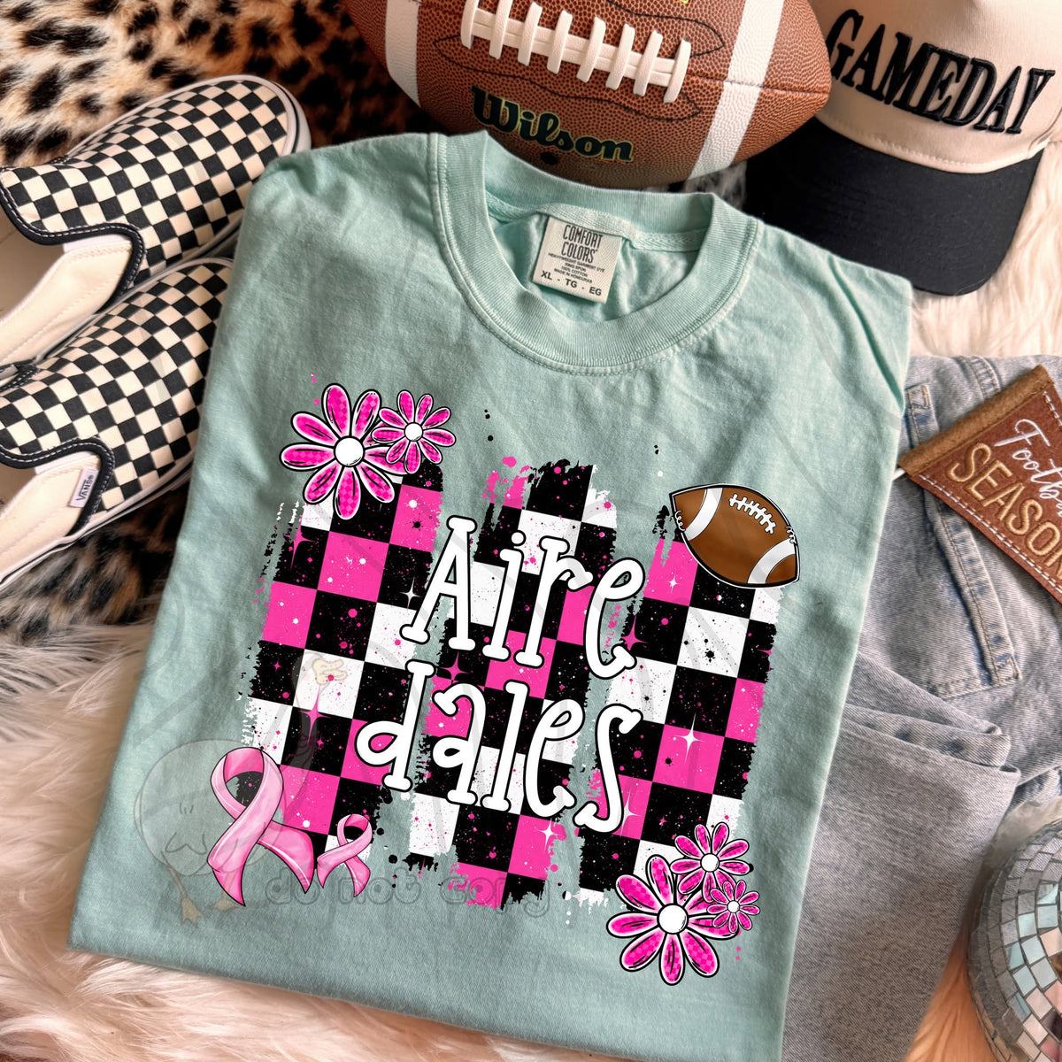 PINK CHECKERED MASCOTS SCHOOL SPIRIT