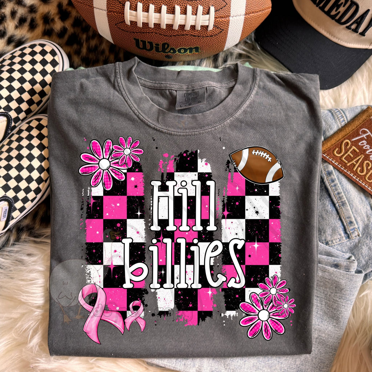 PINK CHECKERED MASCOTS SCHOOL SPIRIT