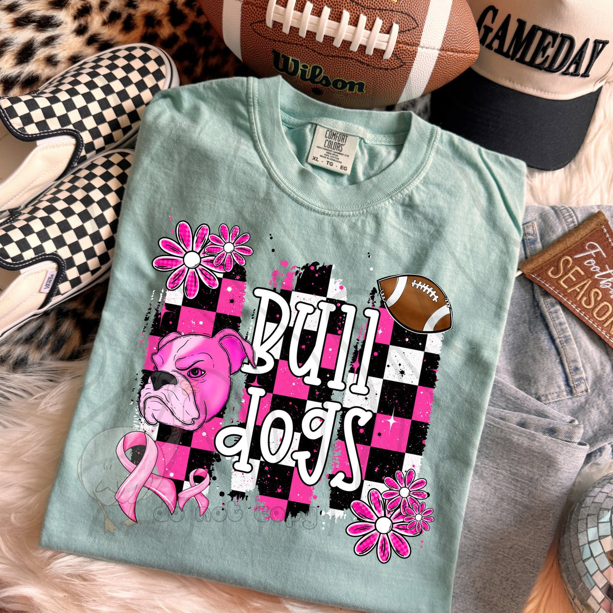 PINK CHECKERED MASCOTS SCHOOL SPIRIT