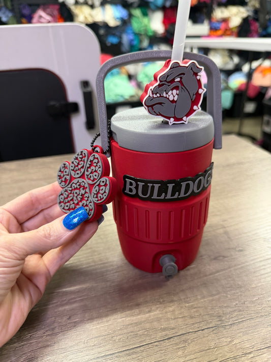 Bulldogs 12oz Standard Can Cooler with Straw Topper & Nail Saver Can Top Opener & Plastic Cup Insert for this who don’t drink from cans