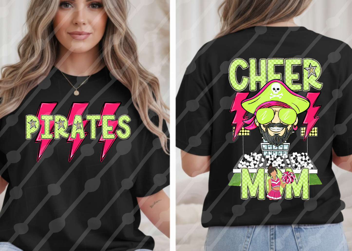 LIGHTNING CHEER MOM PIRATES MASCOT