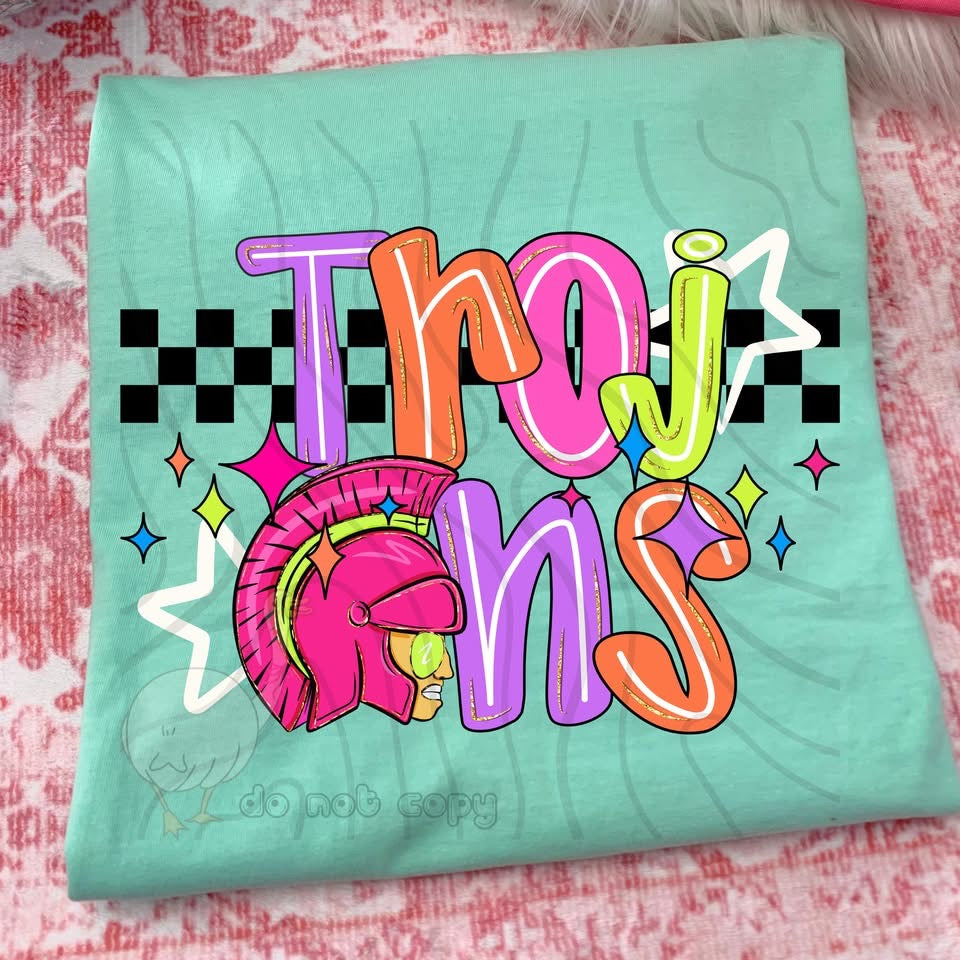 NEON CHECKERED MASCOTS