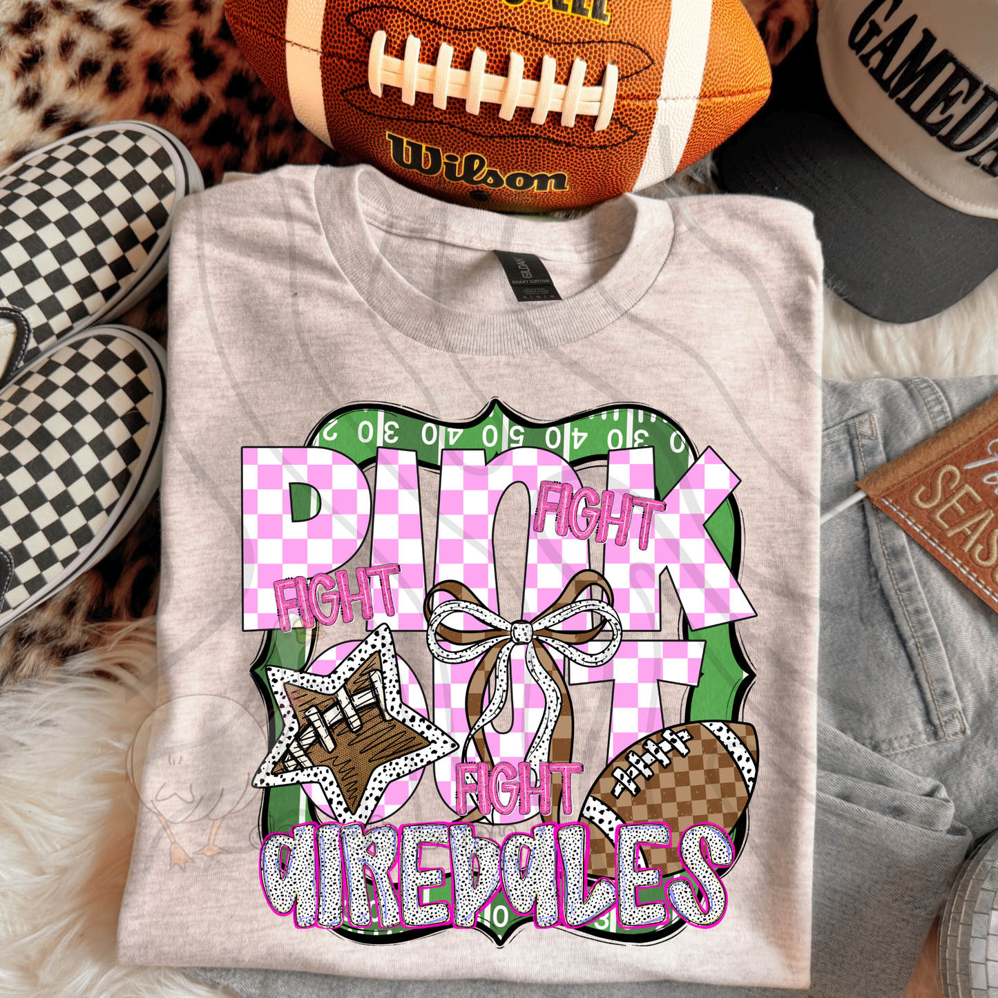 FIGHT FIGHT FIGHT PINK OUT MASCOTS SCHOOL SPIRIT