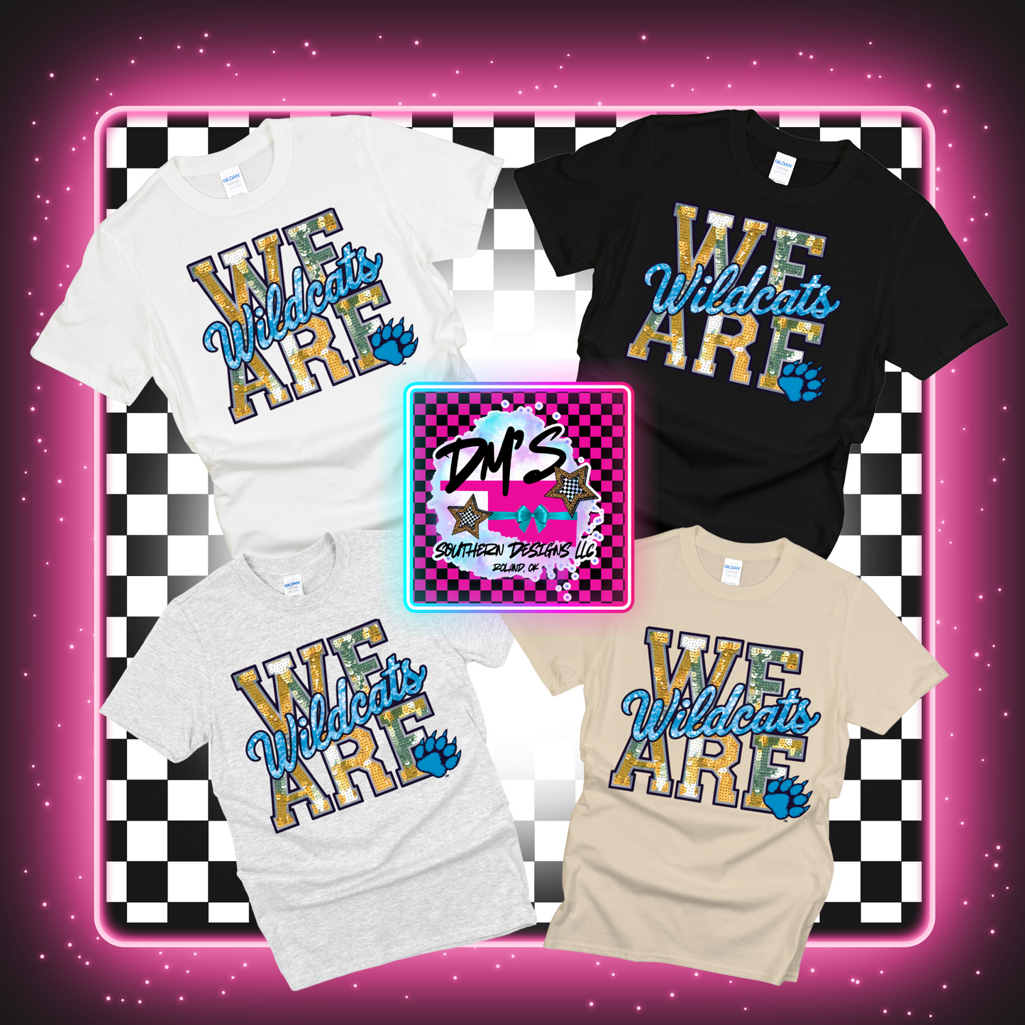 WE ARE WILDCATS FAUX SEQUIN