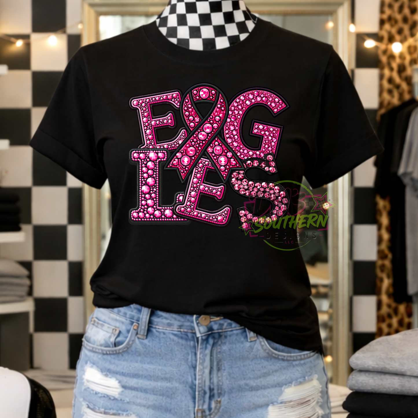 EAGLES FAUX RHINESTONES PINK