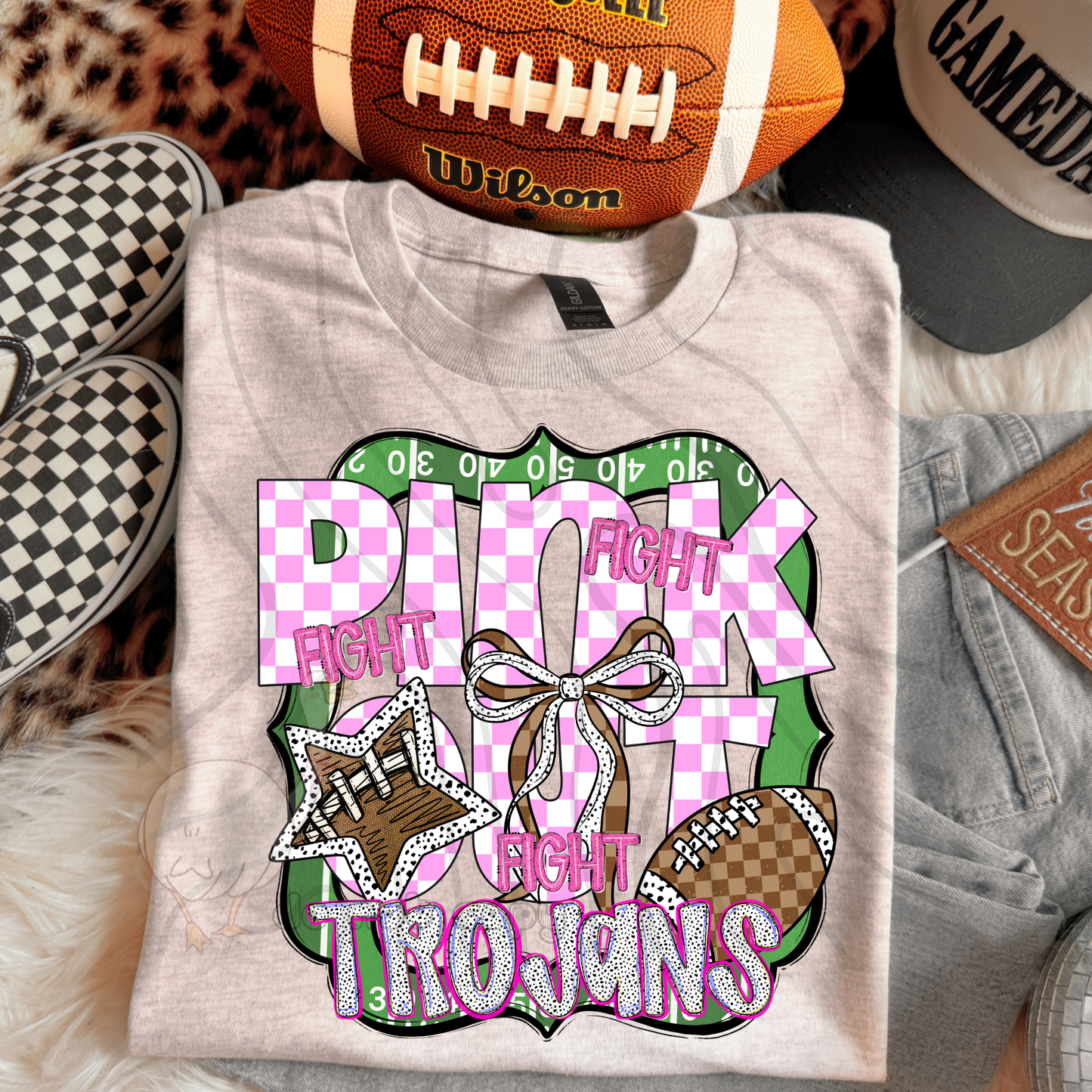 FIGHT FIGHT FIGHT PINK OUT MASCOTS SCHOOL SPIRIT