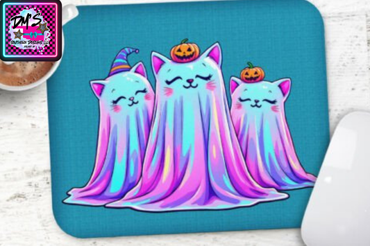 Holographic Kitty Ghost Mouse Pad