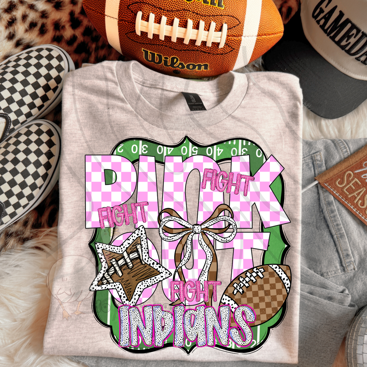FIGHT FIGHT FIGHT PINK OUT MASCOTS SCHOOL SPIRIT