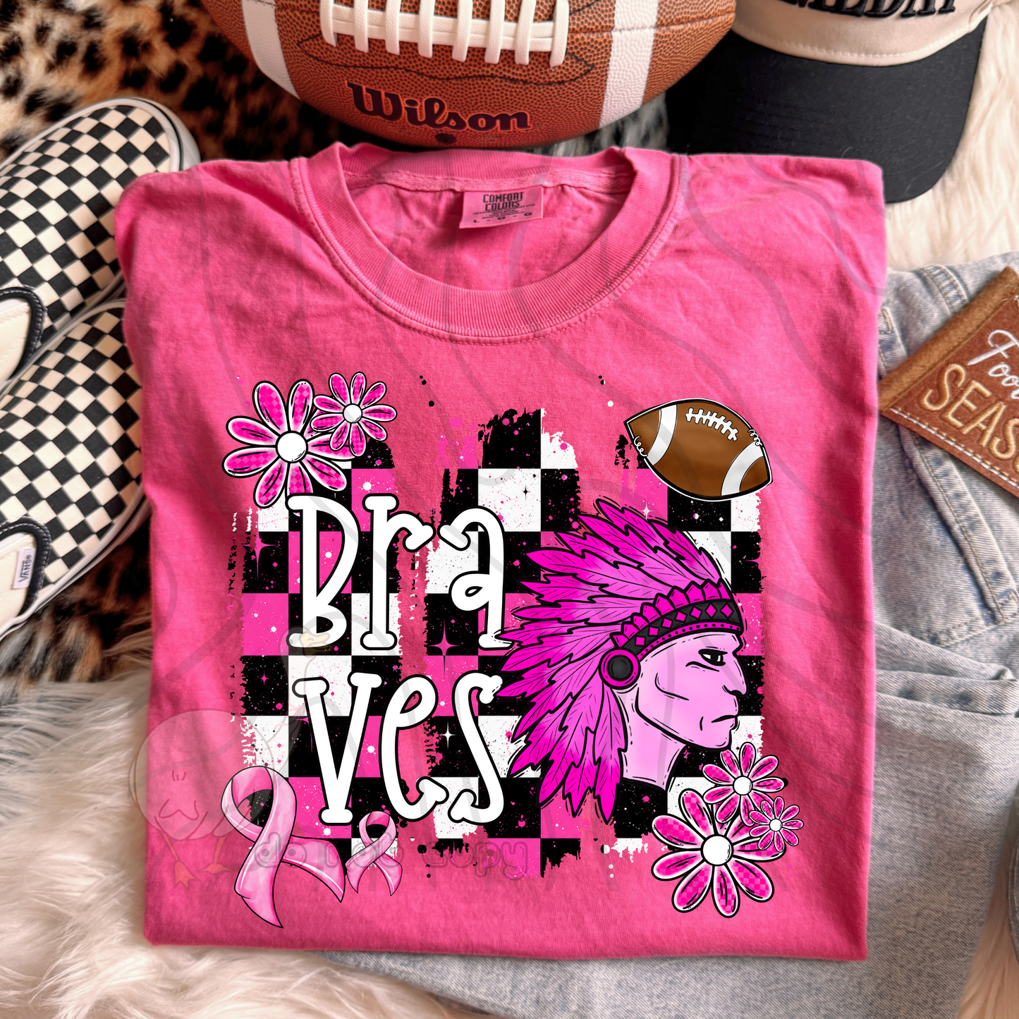 PINK CHECKERED MASCOTS SCHOOL SPIRIT