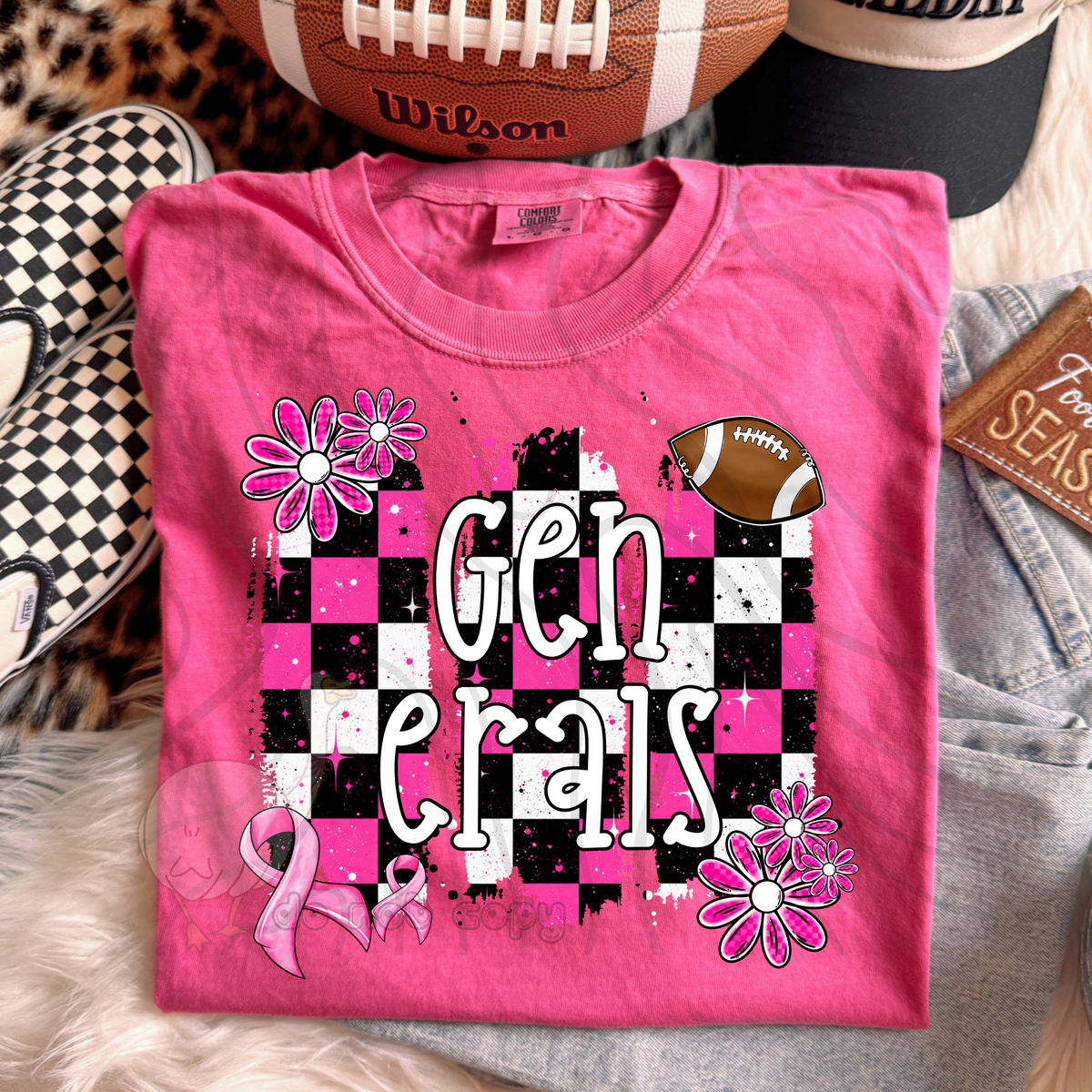 PINK CHECKERED MASCOTS SCHOOL SPIRIT
