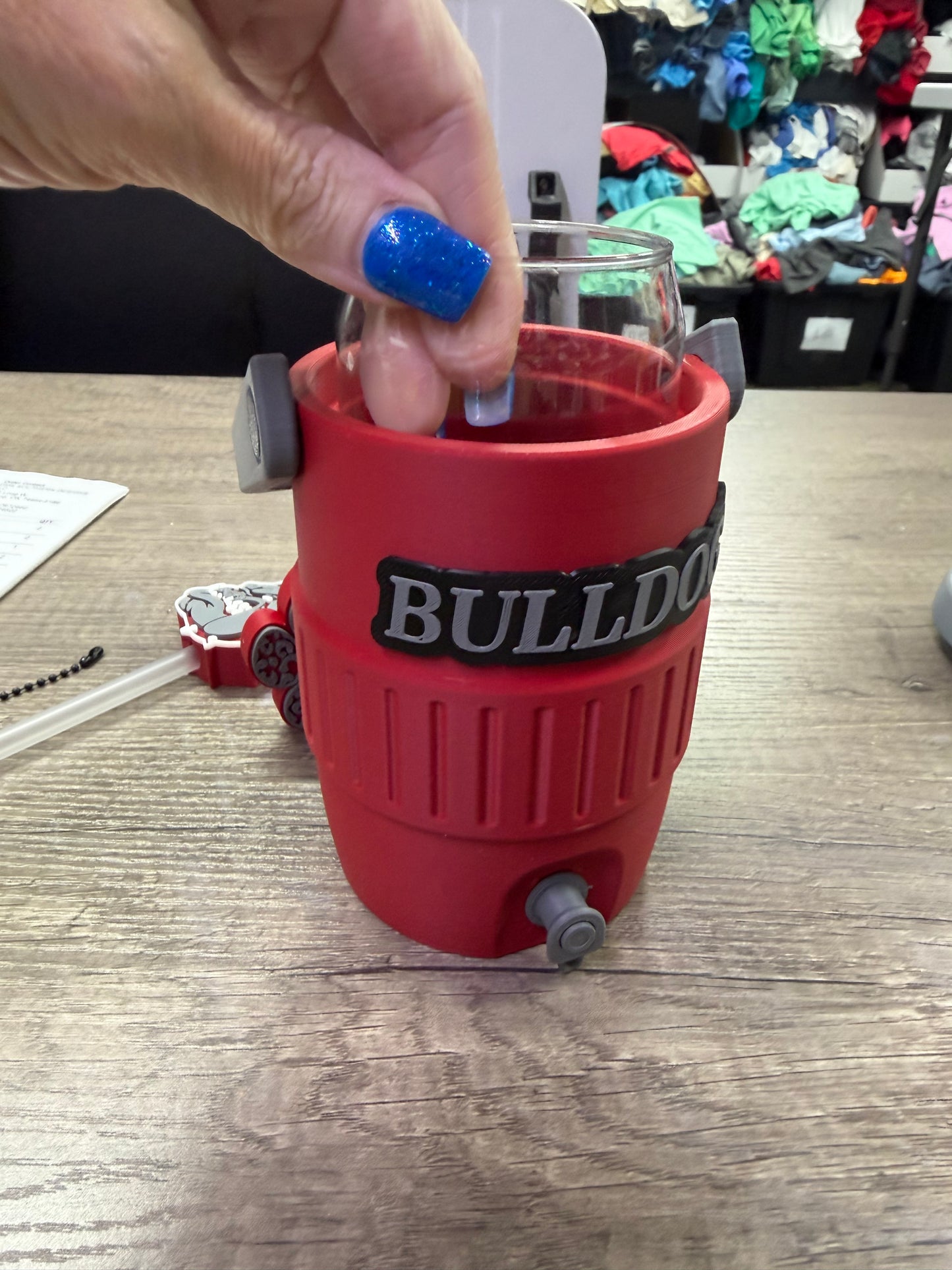 Bulldogs 12oz Standard Can Cooler with Straw Topper & Nail Saver Can Top Opener & Plastic Cup Insert for this who don’t drink from cans