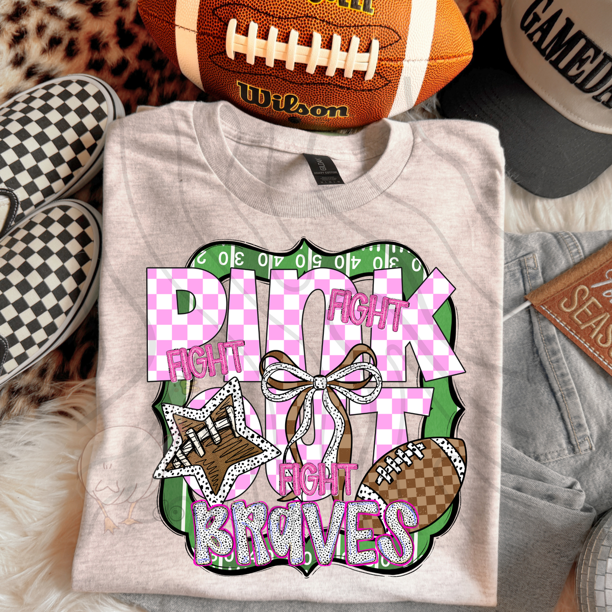 FIGHT FIGHT FIGHT PINK OUT MASCOTS SCHOOL SPIRIT