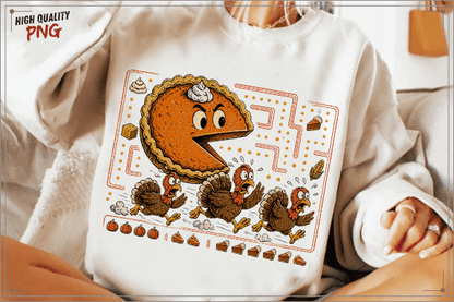 FUNNY FALL THANKSGIVING PIE CHASING TURKEYS