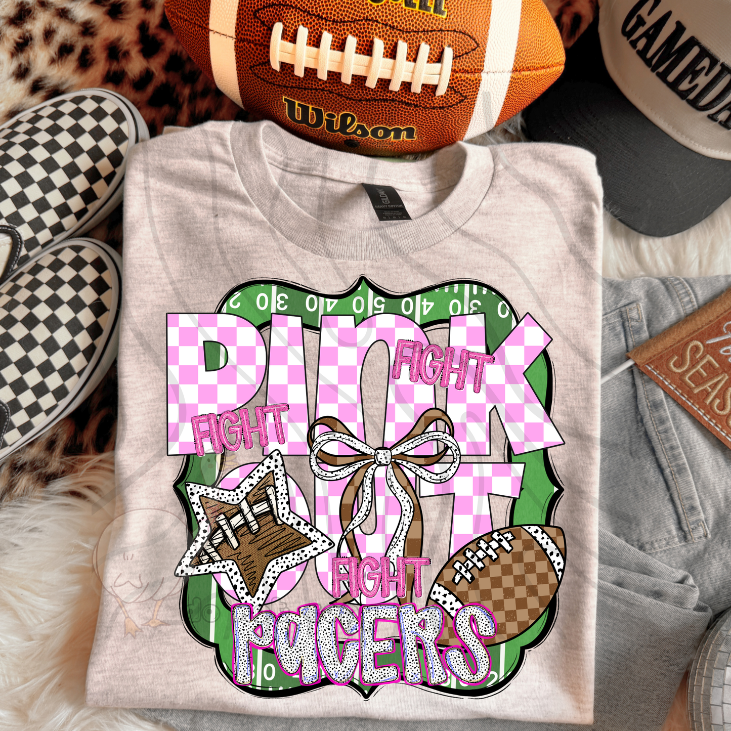 FIGHT FIGHT FIGHT PINK OUT MASCOTS SCHOOL SPIRIT