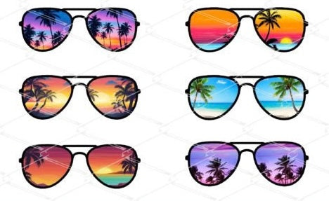 Summer Sunglasses DTF Transfer Bundle - 6 Designs -