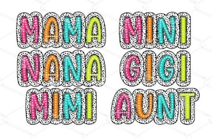 Bright Dalmatian - Family Mama Mini Nana Aunt Mimi Gigi