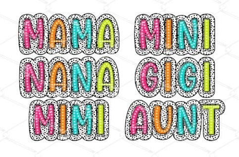 Bright Dalmatian - Family Mama Mini Nana Aunt Mimi Gigi
