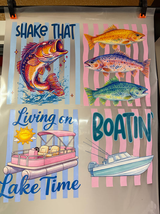 STRIPED CUTE SUMMER #3 - 4 TRANSFERS - PREMADE DTF BUNDLE - READY TO PRESS
