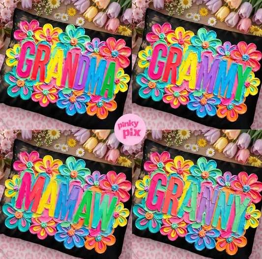 Mom Granny Mamaw Grammy Grandma Bright Floral