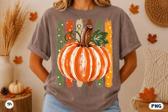 FALL DOTTED STRIPE PUMPKIN