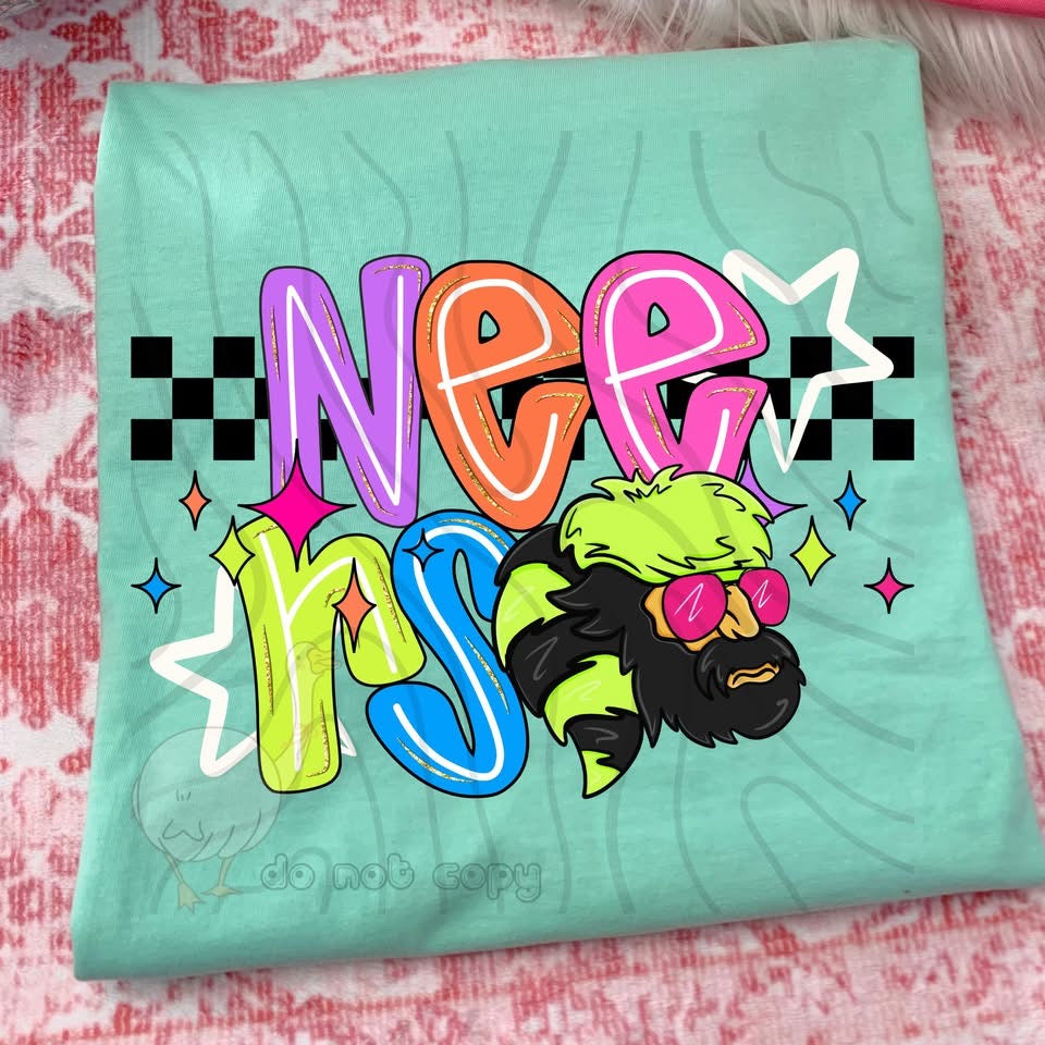 NEON CHECKERED MASCOTS