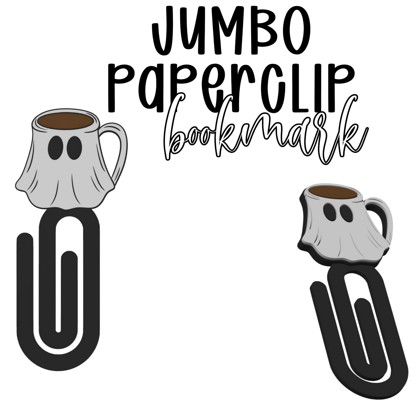 Ghost Mug Jumbo Paperclip Bookmark