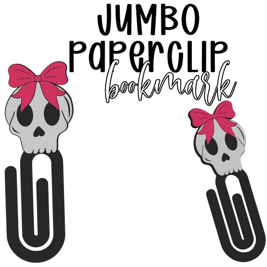Skull with Bow Jumbo Paperclip Bookmark