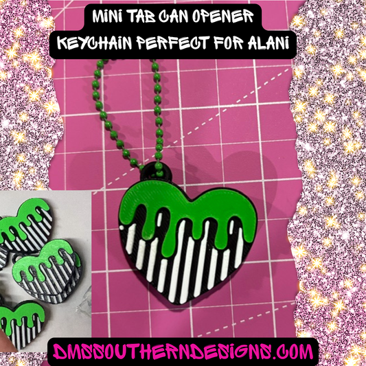 Slime Heart Can Soda Opener Nail Saver Keychain for mini tabs