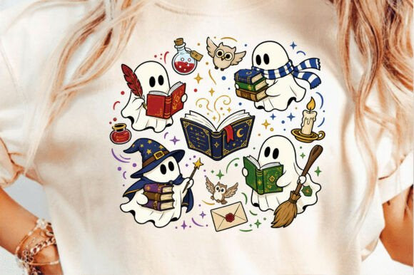 GHOSTS READING BOOKS