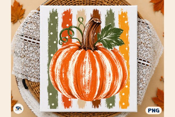 FALL DOTTED STRIPE PUMPKIN
