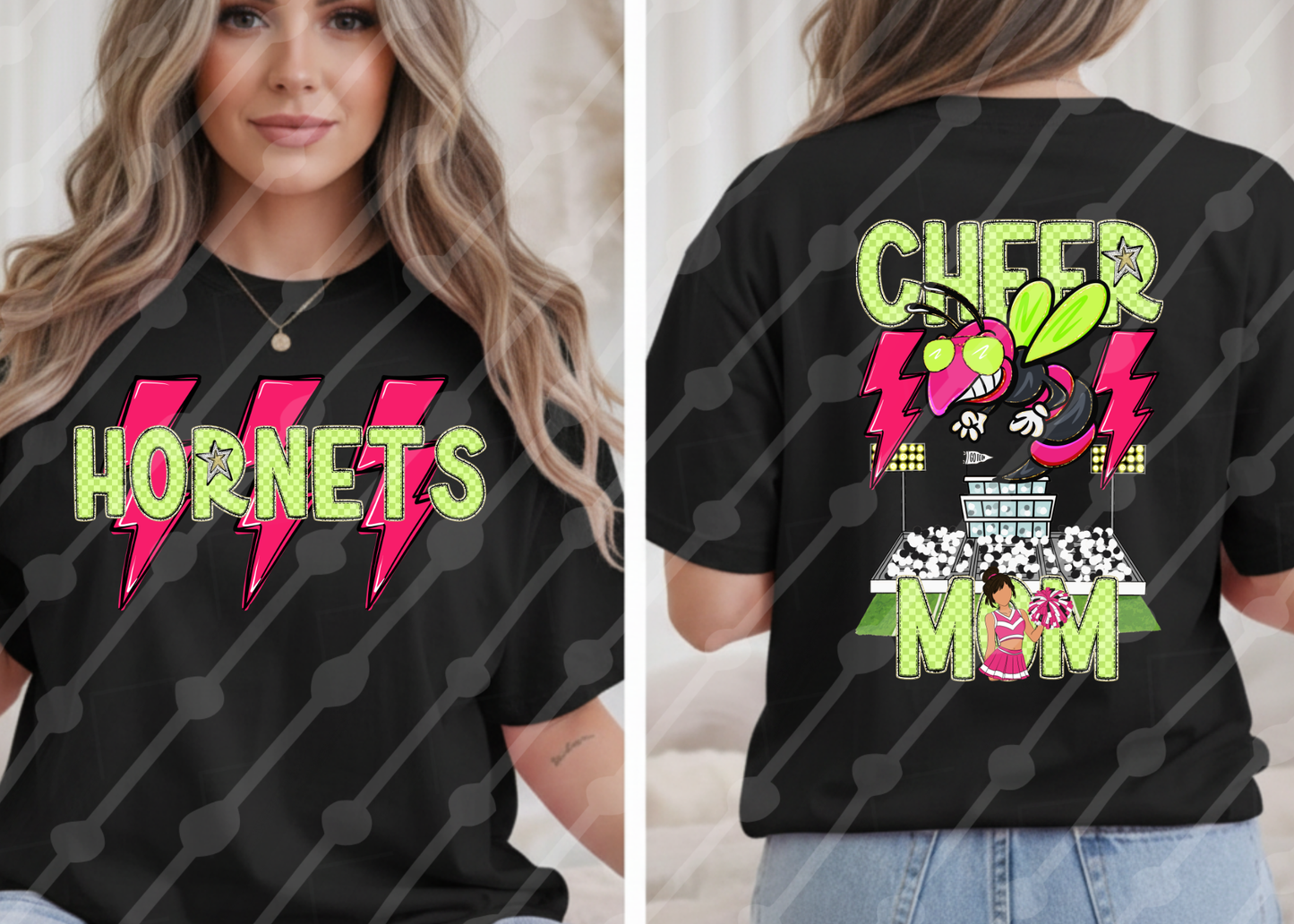 LIGHTNING CHEER MOM HORNETS MASCOT