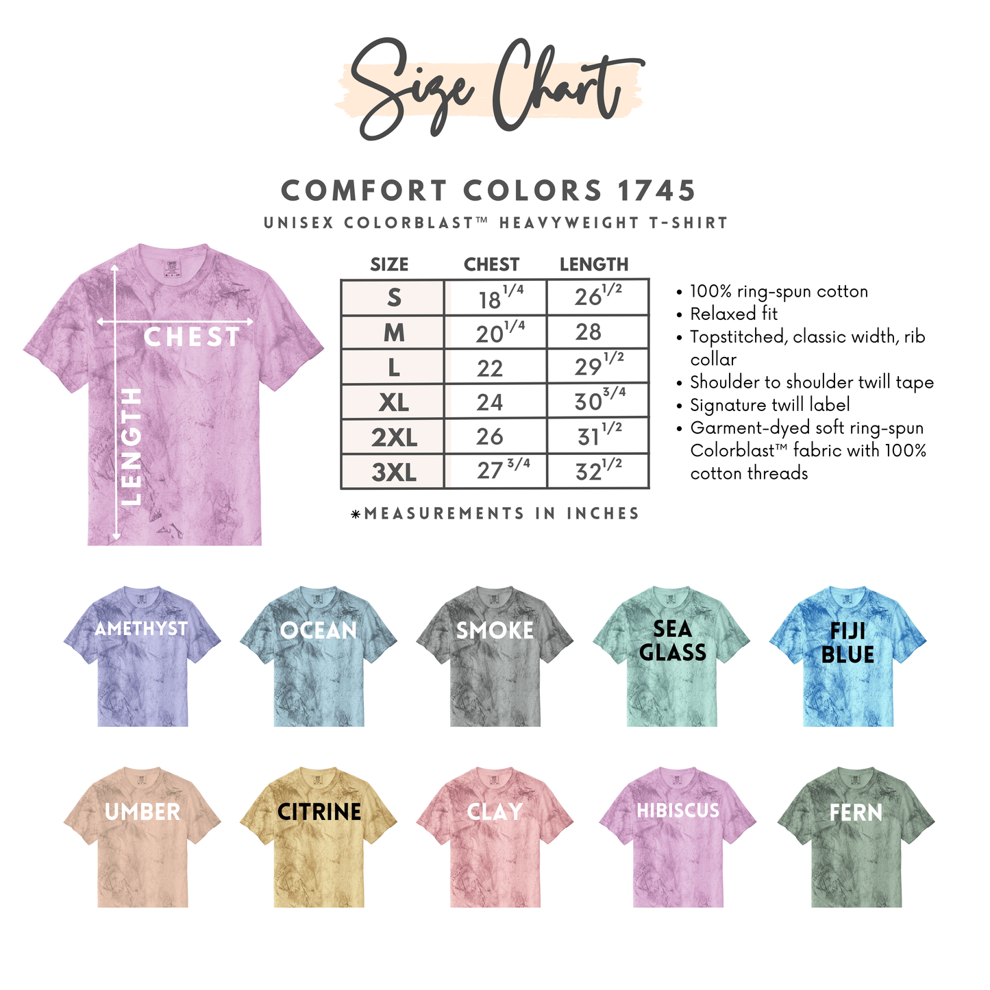 Adult Comfort Color Colorblast (1745) T-Shirt Blank Tee - Ready for your design
