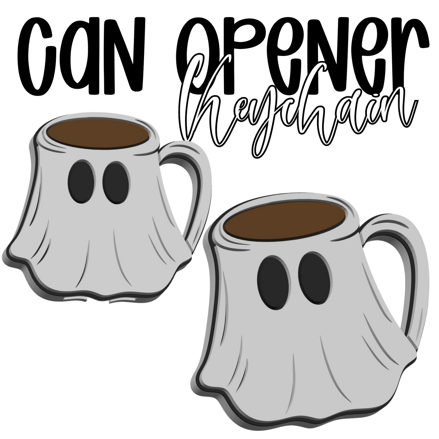 GHOST MUG Can Soda Opener Nail Saver Keychain