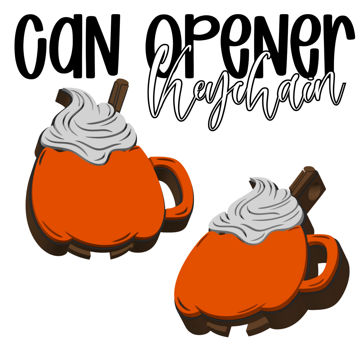 PUMPKIN SPICE MUG Can Soda Opener Nail Saver Keychain