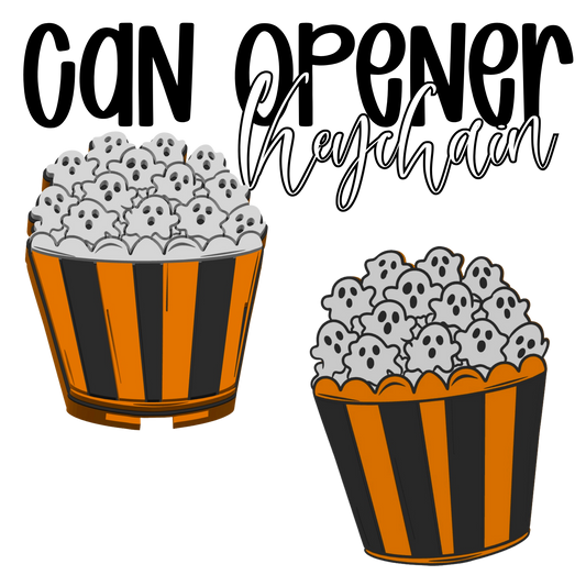 Ghosts Popcorn Bucket Can Soda Opener Nail Saver Keychain