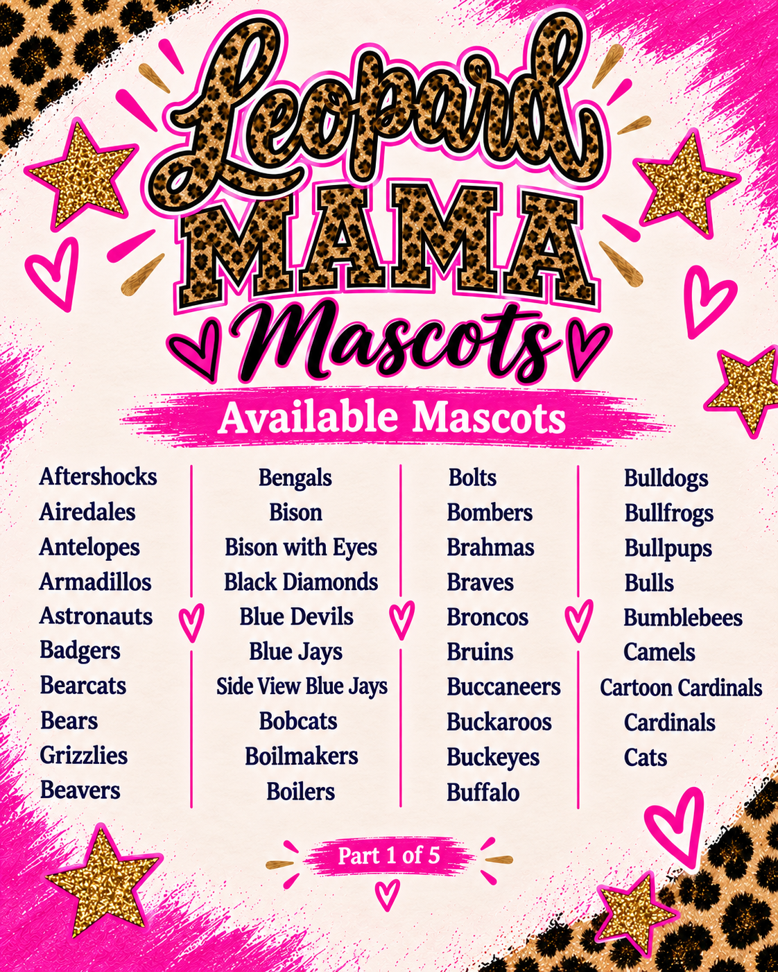 Leopard Mama Mascots (100+ Mascots!)