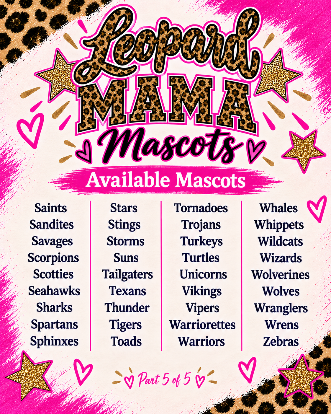 Leopard Mama Mascots (100+ Mascots!)