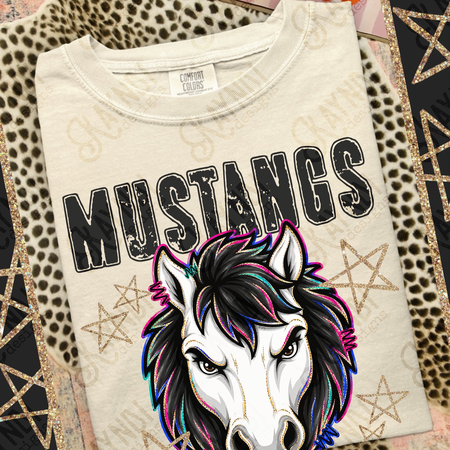 MUSTANGS GRUNGE MASCOT