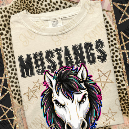 MUSTANGS GRUNGE MASCOT