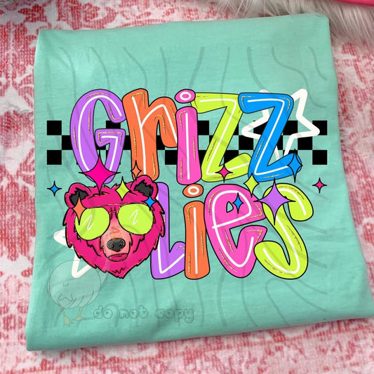 NEON GRIZZLIES CHECKERED MASCOT