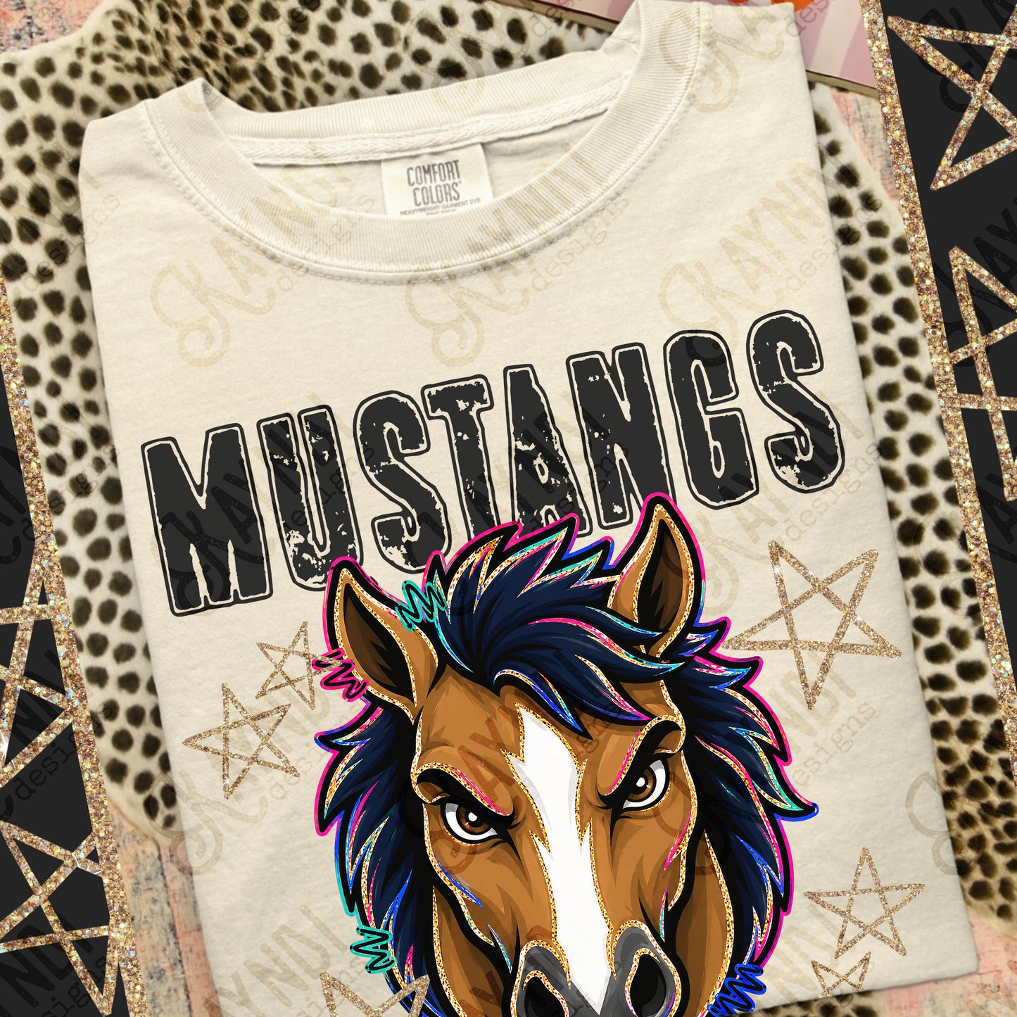 MUSTANGS GRUNGE MASCOT